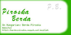 piroska berda business card